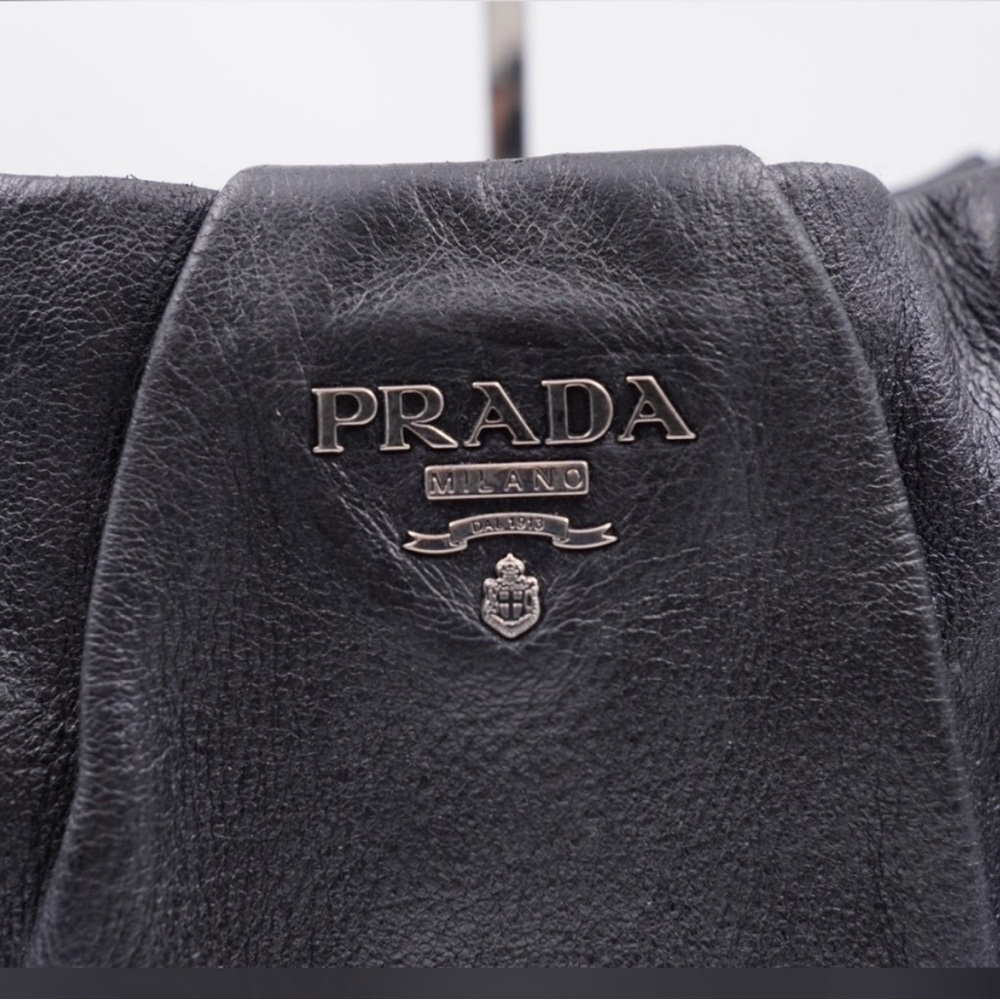 PRADA Black Cervo Leather Chain Bag - Picture 3 of 13